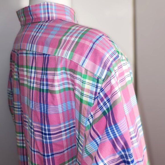 Polo Ralph Lauren Plaid Shirt Mens XXL Pink Green Button Up Classic Blue Label - Picture 6 of 13